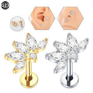 ASTM F136 Titane Filetage Interne Rond Zirconium Basic Lip <span class=keywords><strong>Piercing</strong></span> CZ Lip Stud <span class=keywords><strong>Vertical</strong></span> <span class=keywords><strong>Labret</strong></span> <span class=keywords><strong>Piercing</strong></span> Ring Jewelry - Product Image 4