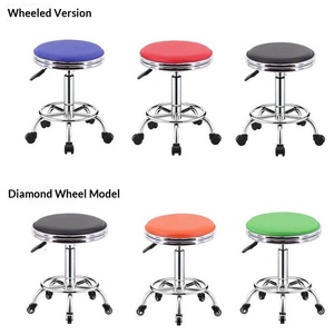 Tabouret de bar en métal pour la maison, salon de beauté, salon de coiffure, <span class=keywords><strong>chaise</strong></span> de réception pivotante réglable en hauteur avec roulettes - Product Image 2