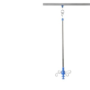Stainless Steel IV Stand Adjustable <b>Track</b> Drip Holder With Hook And Slide Carriage For Medical Use - Product Image 3