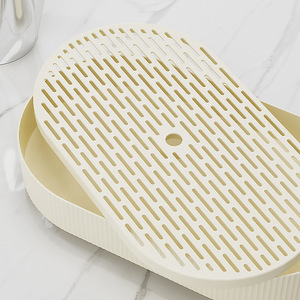 Tea And Fruit Tray Milk White Oval Draining Dish Rack For Kitchen Living Room Coffee Table Serving Trays - Product Image 4