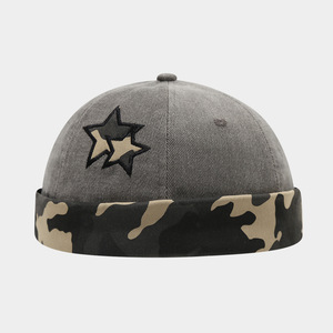 Chapeau camouflage tendance pour hommes et femmes, chapeau hip-hop à cinq branches, chapeau en peau de melon sans visière, chapeau décontracté - Product Image 1