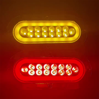 Feu arrière à LED avec halo néon ovale de 6 pouces, clignotant, feu de position latéral, feu de freinage, feu d'arrêt, feu de travail pour camion, remorque, 12V 24V