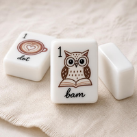 Tuiles de Mahjong Blanches Minimalistes Directes d'Usine, Ensemble de Tuiles de Mahjong en Acrylique Confortable pour Soirées Familiales et Fêtes