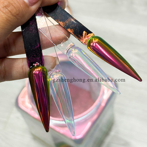 SH <span class=keywords><strong>Rose</strong></span> Arc-En-Ciel Aurora Manucure Miroir Poudre Caméléon Bonbons Glitter Nail Slice Spangle Flash Chrome Sirène Pigment pour Ongles - Product Image 5