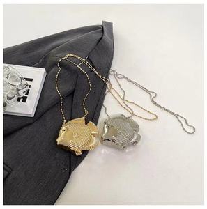 Sac à main de luxe en acrylique scintillant pour femme, mini sac poisson, pochette de soirée, sac de mariage, sac à chaîne de créateur doré, collection 2026 - Product Image 2