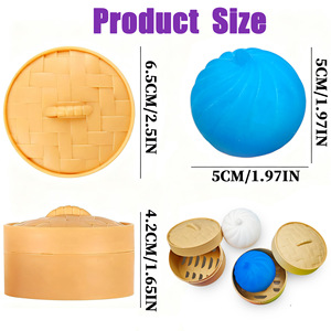 Balle anti-stress souple en forme de boulette, mini-boulette vapeur, jouet à presser pour soulager le stress, jouet sensoriel, jouets promotionnels - Product Image 2
