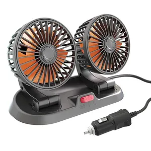 Usb-Ventilator Voor Auto 'S, Universele Dubbelhoofdventilator Voor Vrachtwagens En 24V-Auto 'S, En Elektrische Koelventilator Voor Auto 'S.