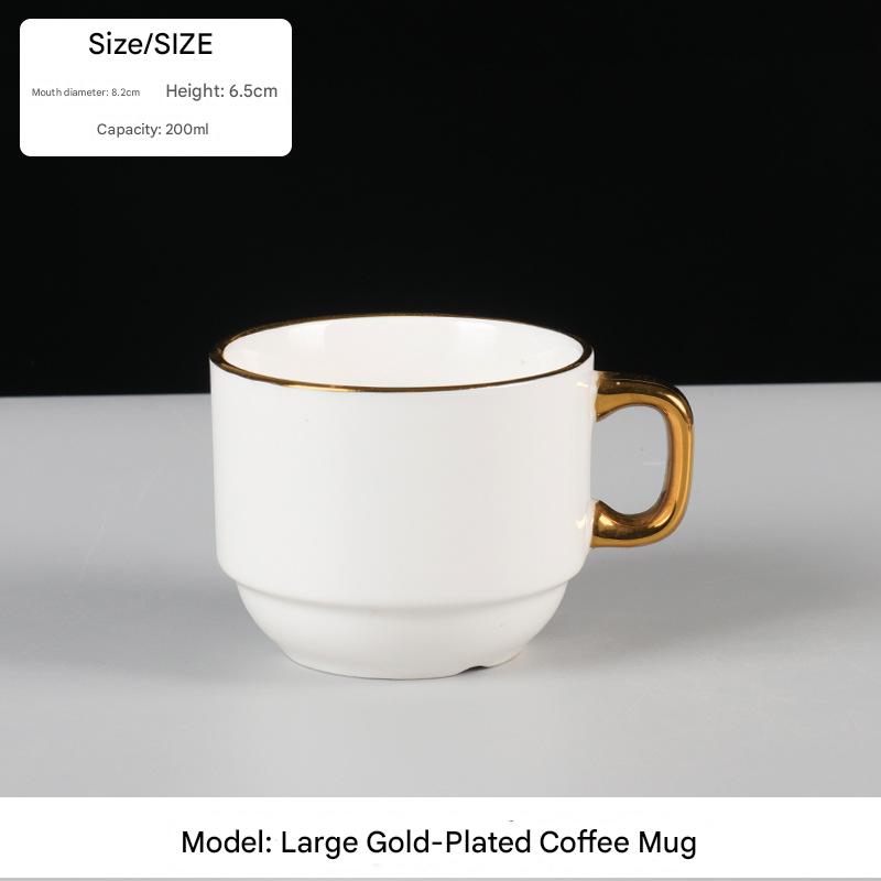 Tasse à café élégante à bord doré 200ML
