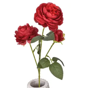 厂家厂家批发家居婚庆装饰欧式3头西方牡丹假玫瑰人造花