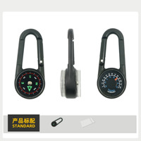 Boussole avec mousqueton double face étanche pour l'extérieur, thermomètre, cadran pointeur, boussole à barre métallique imprimable au laser pour le camping