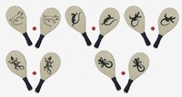 Jeu de raquette et balle en bois pour sports de plein air - Jouet de fitness sonore personnalisé et écologique pour adultes - Jeux de compétences sur la plage