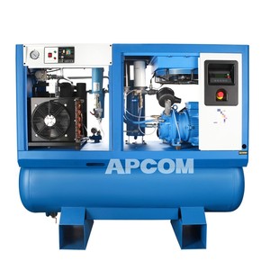 Compresseur d'air à spirale injecté d'huile APCOM 2,2-11 kW 8-16 bars, pompe à air stationnaire silencieuse avec réservoir 50/60 Hz monophasé et triphasé - Product Image 6