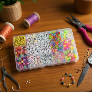 Set di Perline ILAN, Scatola con 15 Scomparti, 550 Pezzi, Materiali per Creazione di Gioielli e Artigianato - Product Image 2