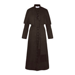 Robe de prêtre vintage médiévale, costume d'Halloween pour homme, cape de pape, pasteur, cape, costume de cosplay, robe de moine de la Renaissance, polyester - Product Image 3