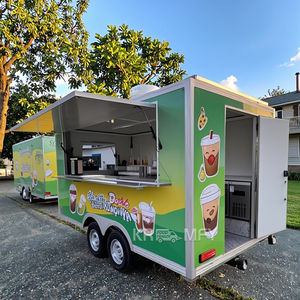 Camion de cuisine mobile carré de type boulangerie standard américain, remorque à café, remorques alimentaires entièrement équipées - Product Image 1