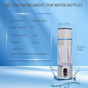 Portable Hydrogen <b>Water</b> Bottle 5000ppb High Concentration Hydrogen Rich <b>Water</b> Machine 210ml <b>Crystal</b> Design OEM Customization - Product Image 2