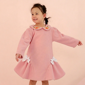Robe Courte Décontractée Traditionnelle en Coton Brodé avec Doublure Polaire pour Filles, Modèle A-Line, Vente en Gros, ODM OEM, Écologique - Product Image 1