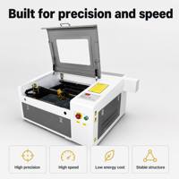 Grabador Láser CO2 440 con Sistema de Control Ruida, Tubo Láser de 50W 60W para Grabado de Cilindros Pequeños