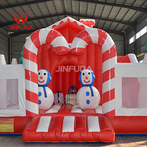 Château gonflable commercial de Noël en forme de canne à sucre avec toboggan, thème hiver pour enfants, idéal pour la <span class=keywords><strong>location</strong></span> de vacances - Product Image 5