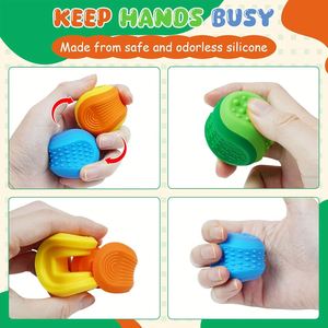 ของเล่นซิลิโคนสัมผัสพิเศษ ลูกบาศก์ฟิดเจ็ต บอลบีบคลายเครียด สำหรับบำบัดออทิสติก สมาธิสั้น ผู้ใหญ่ เด็ก ของเล่นเสริมพัฒนาการแบบมอนเตสซอรี่ - Product Image 2