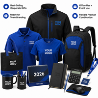 Ensemble d'accueil exécutif avec gilet polo, sac à dos, casquette, parapluie, tasse et carnet de notes pour invités VIP et événements de direction