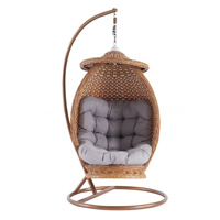Chaise de balançoire en forme d'oeuf à siège unique en vrac chaise de balançoire en forme d'oeuf pour patio et jardin chaise en rotin suspendue