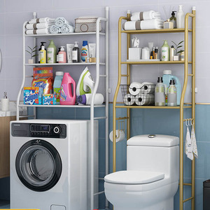 Nouvel organisateur de <span class=keywords><strong>rangement</strong></span> de salle de bain en métal de qualité supérieure, étagère <span class=keywords><strong>sur</strong></span> pied au-dessus des toilettes <span class=keywords><strong>à</strong></span> double niveau pour balcon et usage domestique - Product Image 3