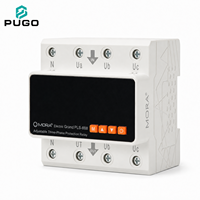 Relais de protection triphasé sur rail DIN PUGO PLS-888 4P 63A 380V 3NO avec contact en cuivre et bornes à vis pour alimentation CA
