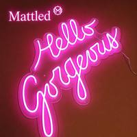 Letrero LED de Neón 'Hello Gorgeous', Lámpara de Neón Acrílica Rosa para Salón de Belleza, Vestidor, Decoración de Pared |   Regalo Personalizado con Envío Directo