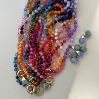 Collier Dopamine en acier inoxydable plaqué or vintage avec perles de diamant, ne se décolore pas