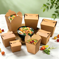 Boîte en papier kraft biodégradable personnalisée pour nouilles, poulet frit, pâtes, riz – Contenant alimentaire jetable à emporter – Vente en gros
