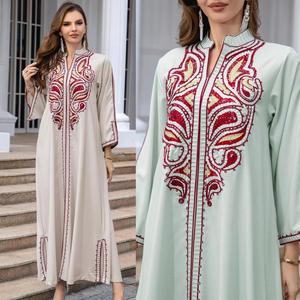 Robe <span class=keywords><strong>Djellaba</strong></span> pour femmes, robe <span class=keywords><strong>de</strong></span> soirée brodée, vente en gros - Product Image 1