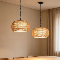 Luminaire suspendu vintage en forme de tambour personnalisé, base E26/E27, style rustique vintage pour chambre à coucher et salon
