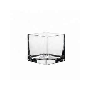 6x6cm 8x8 10x 12x 15x Chine Personnaliser Couleur Logo <span class=keywords><strong>Transparent</strong></span> Carré Verre Cube Titulaire Bougie Pot Pour La Fête De Mariage - Product Image 1