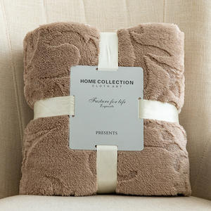 Mềm thân thiện với môi mùa đông ấm áp văn phòng sofa lông cừu chăn đa chức năng dày rắn màu Jacquard bộ đồ giường thiết lập in - Product Image 3