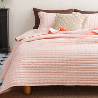 Parure de lit rayée colorée 3 pièces, taille personnalisable, couvre-lit confortable, taies d'oreiller, ensemble de couvre-lit en polyester