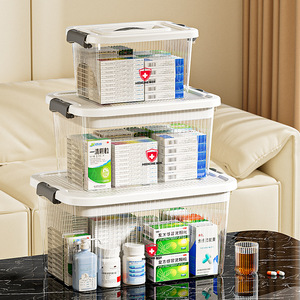 Medicine Box <b>Plastic</b> <b>Storage</b> <b>Container</b> Multi Layer Portable Home Outdoor Use <b>Large</b> Capacity Pill Organizer With Lid - Product Image 3