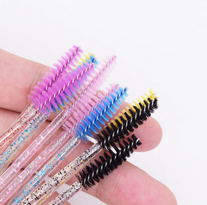 Disposable Crystal Eyelash Brush Portable Beauty Makeup Tool Grafting Eyelash <strong>Comb</strong> Eyebrow Brush <strong>Mascara</strong> <strong>Wands</strong>