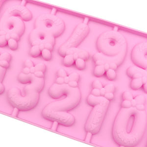 Moule à sucette en silicone 0-9 en stock pour château à sucre, outil de bricolage pour bonbons au lait et <span class=keywords><strong>fromage</strong></span> sans bâton - Product Image 5