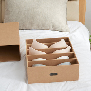 Kraft Paper Drawer Storage <b>Box</b> With Partitions For Underwear And Socks Organizer Rectangle Standing Type - Product Image 2