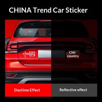 Autocollant patriotique pour voiture CHINE, réfléchissant, coloré, personnalisé, tendance nationale, créatif, pour véhicules électriques et motos