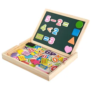 맞춤형 몬테소리 아랍어 번호 자기 퍼즐 wholesalewooden 양면 드로잉 보드 장난감