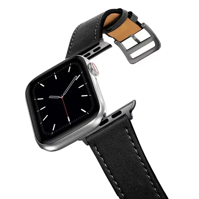OEM Custom Logo handmade leather Bracelet Strap water resist business PU leather band strap for apple watch