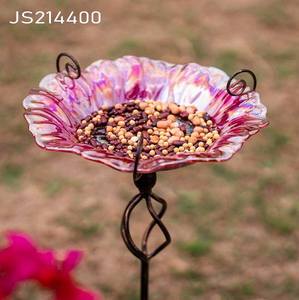 중국 핫셀 꽃 모양의 유리 벌새 피더 트레이 철 피더 홀더 금속 트레이 스테이크 - Product Image 1