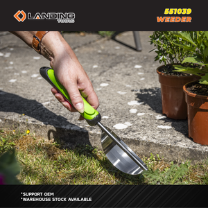 Landing 551039 Hand Weeder Garden <b>Tool</b> Ergonomic 1 Tine 330mm PP TPR Handle 175mm Head Black Green Dandelion <b>Weeding</b> Fork OEM - Product Image 3