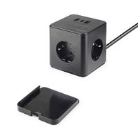 Regleta de Enchufes Universal Europea de 3 Tomas con Protector de Sobretensión, Puertos USB-A (1) y USB-C (2), Portátil para Uso Hospitalario