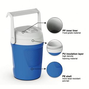 Wholesale Custom Logo 4L Barrel Shaped Portable Cooler Box Non-slip Handle Lightweight Plastic Cooler Box - Product Image 5