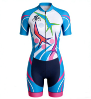 Nouveauté - Ensemble de maillots de triathlon pour femmes en tissu polyester et élasthanne de haute qualité, séchage rapide, impression de logo personnalisé, été