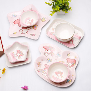 Gowa My Melody Kids Tableware Set Star Shape Bpa Free Food Grade Bowl Plate Cup For Children 24 Months Plus - Product Image 1