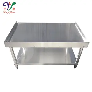 custom size rectangle stainless steel work table with over shelf for the kitchen